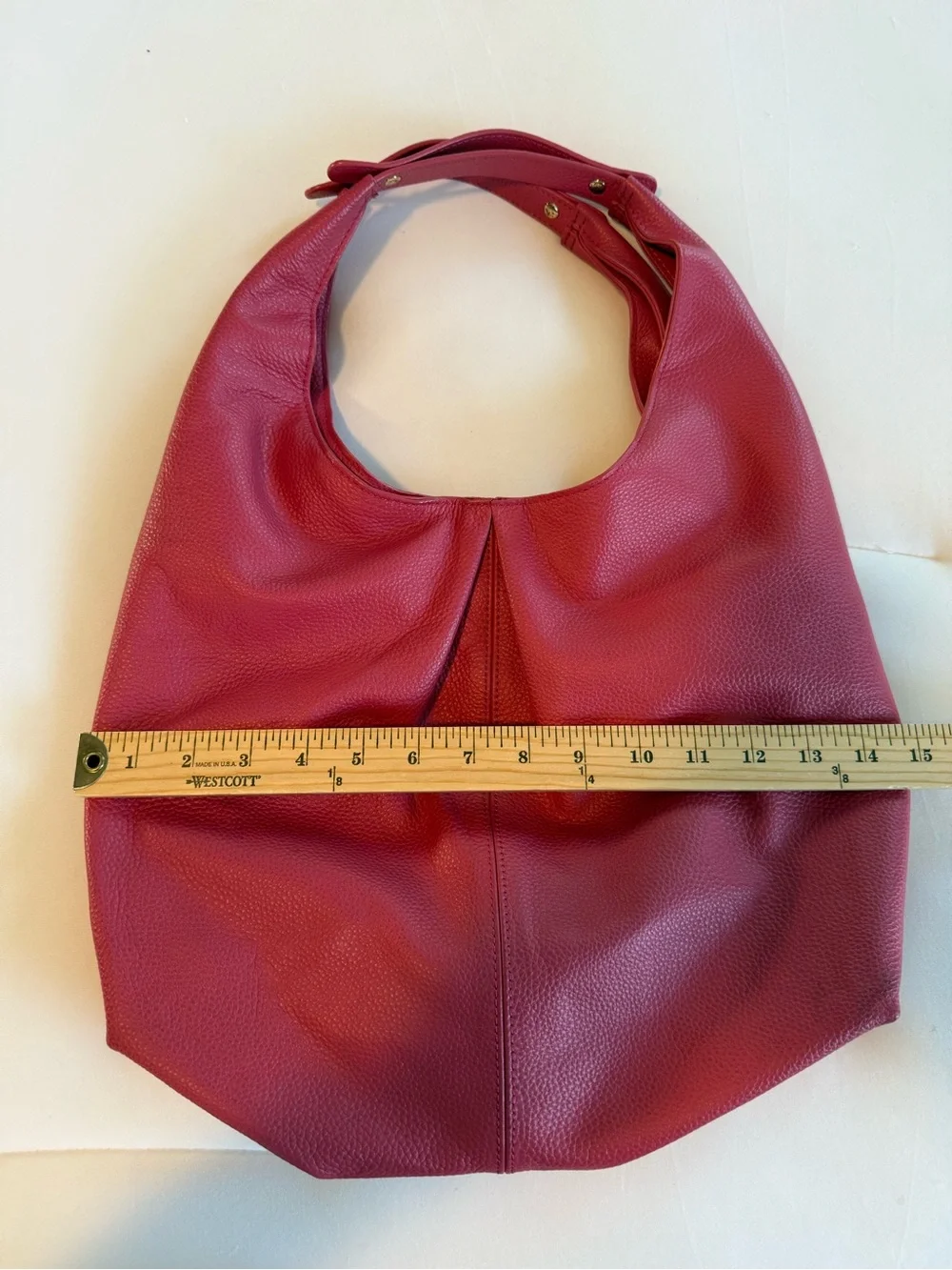 Lagging Hot Pink Leather Hobo Shoulder Bag, 100% Leather, Great Condition